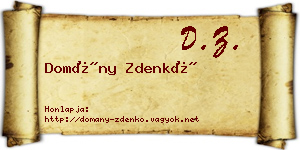 Domány Zdenkó névjegykártya